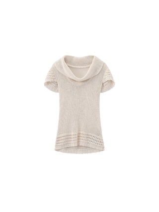 CUBIC Cowl Neck Sheer Knit Top