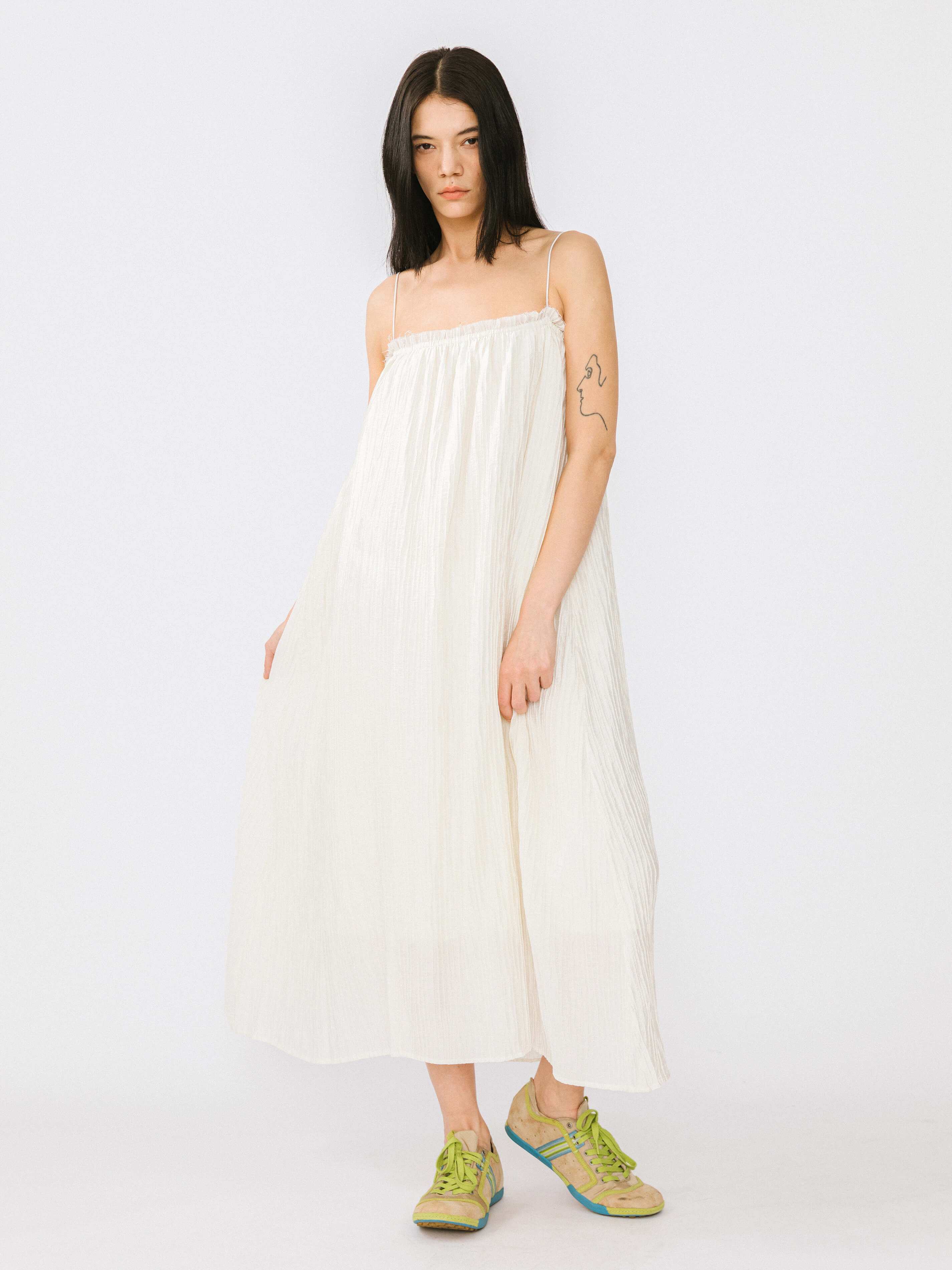 Spaghetti Strap A-line Maxi Dress-8