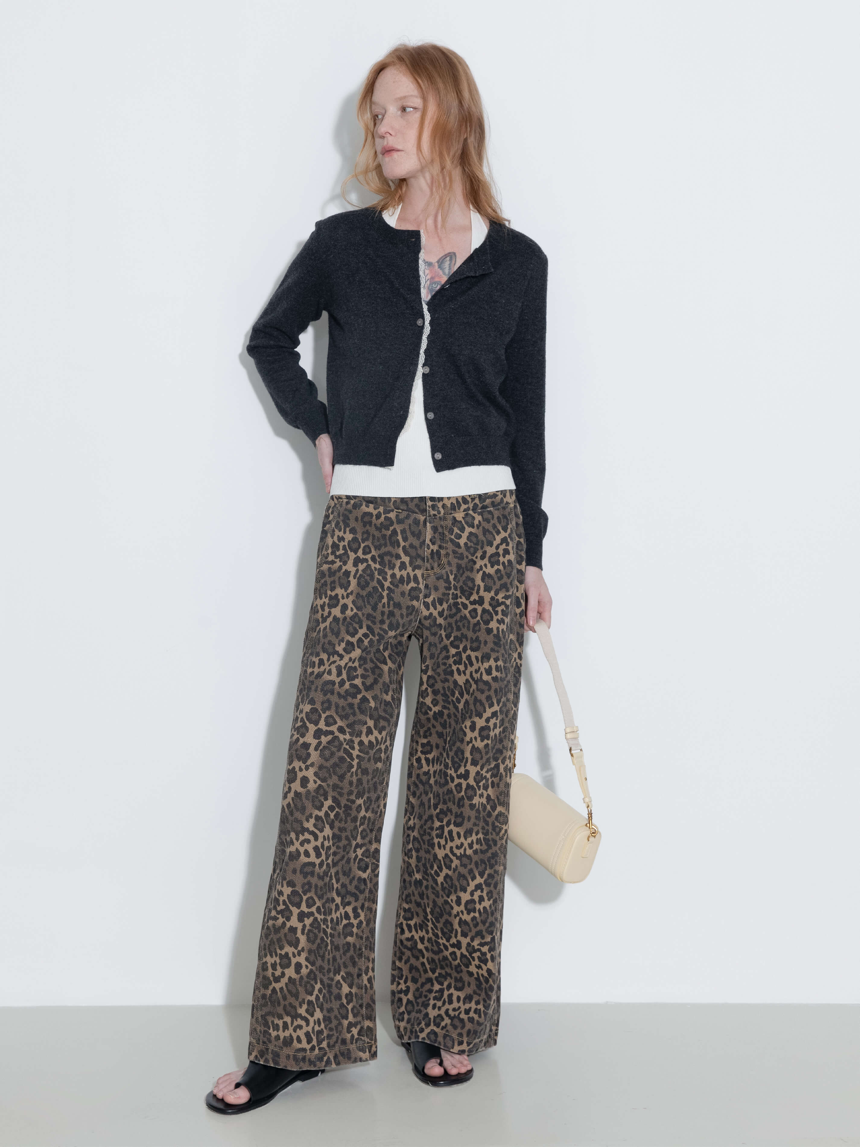 Lace Trim Knit Wool Cardigan-8