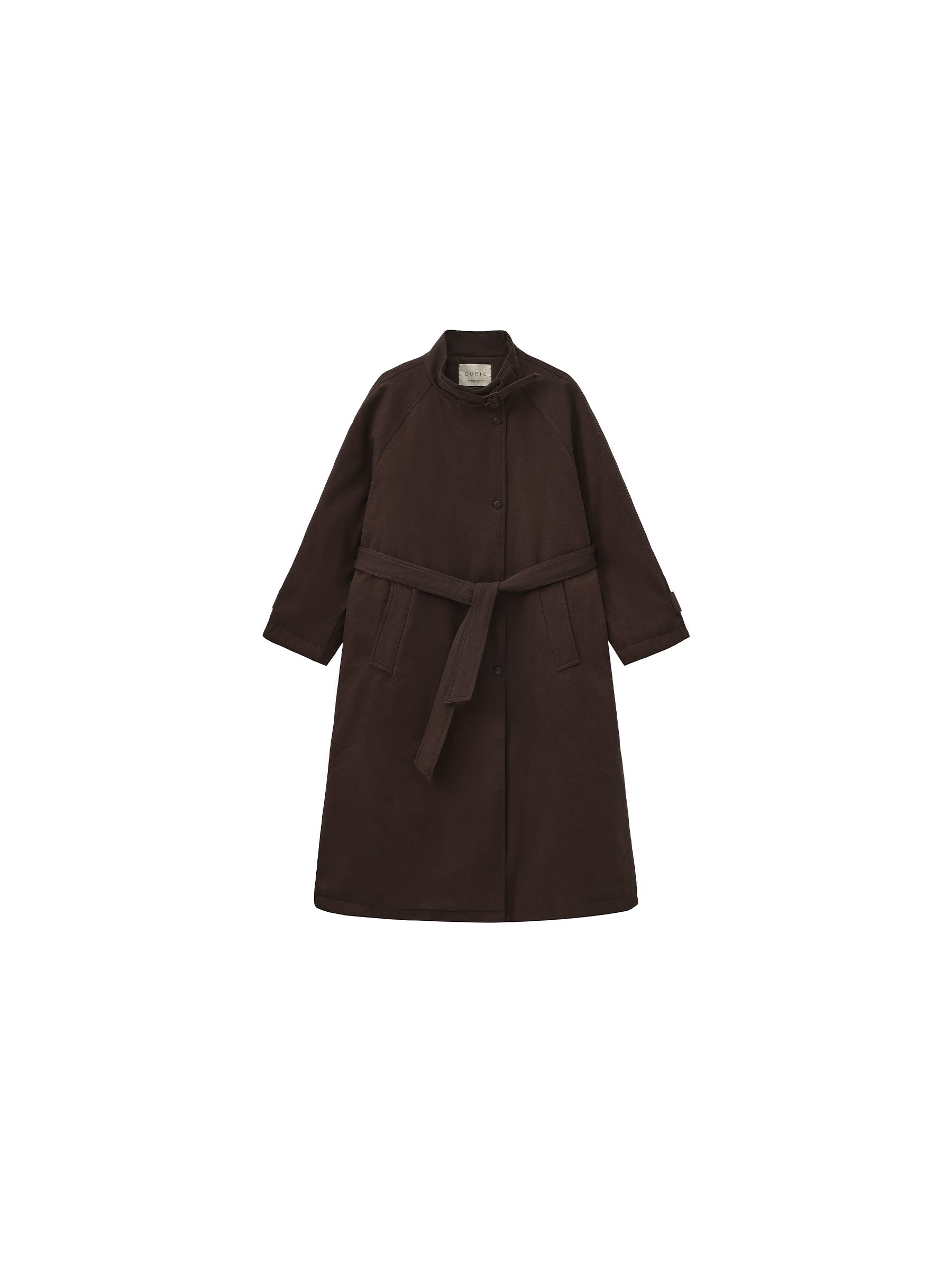 Convertible Collar Long Down Trench Coat-7