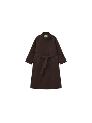 Convertible Collar Long Down Trench Coat