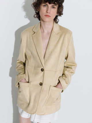 ONE BY CUBIC Silky Tailored Suede Jacket