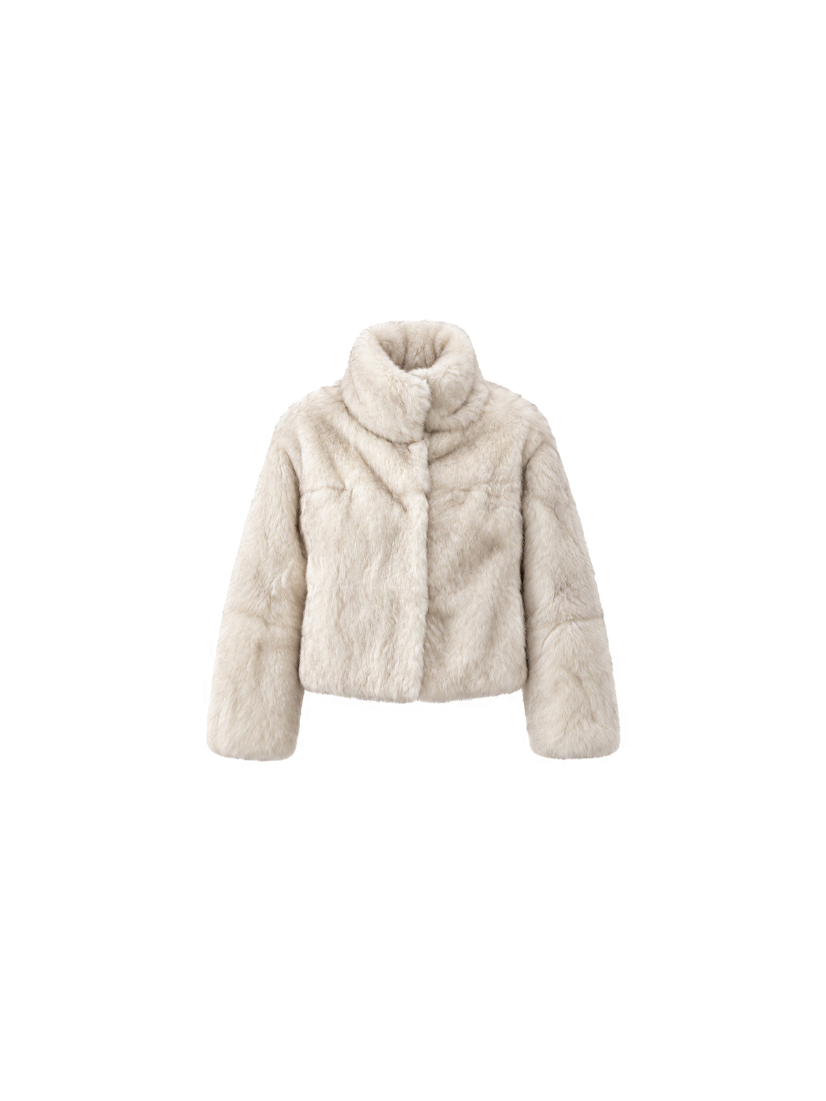 CUBIC Stand-Collar Rabbit-Fur Jacket-7
