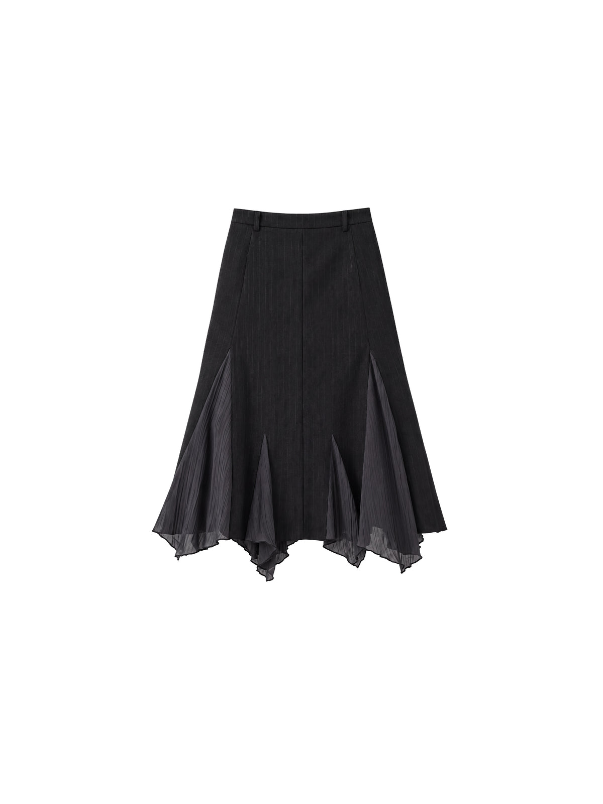 CUBIC High Waist Pinstripe Panelled A-Line Skirt-7