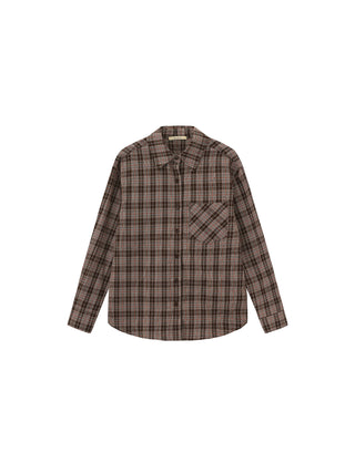 Casual Loose-Fit Plaid Shirt