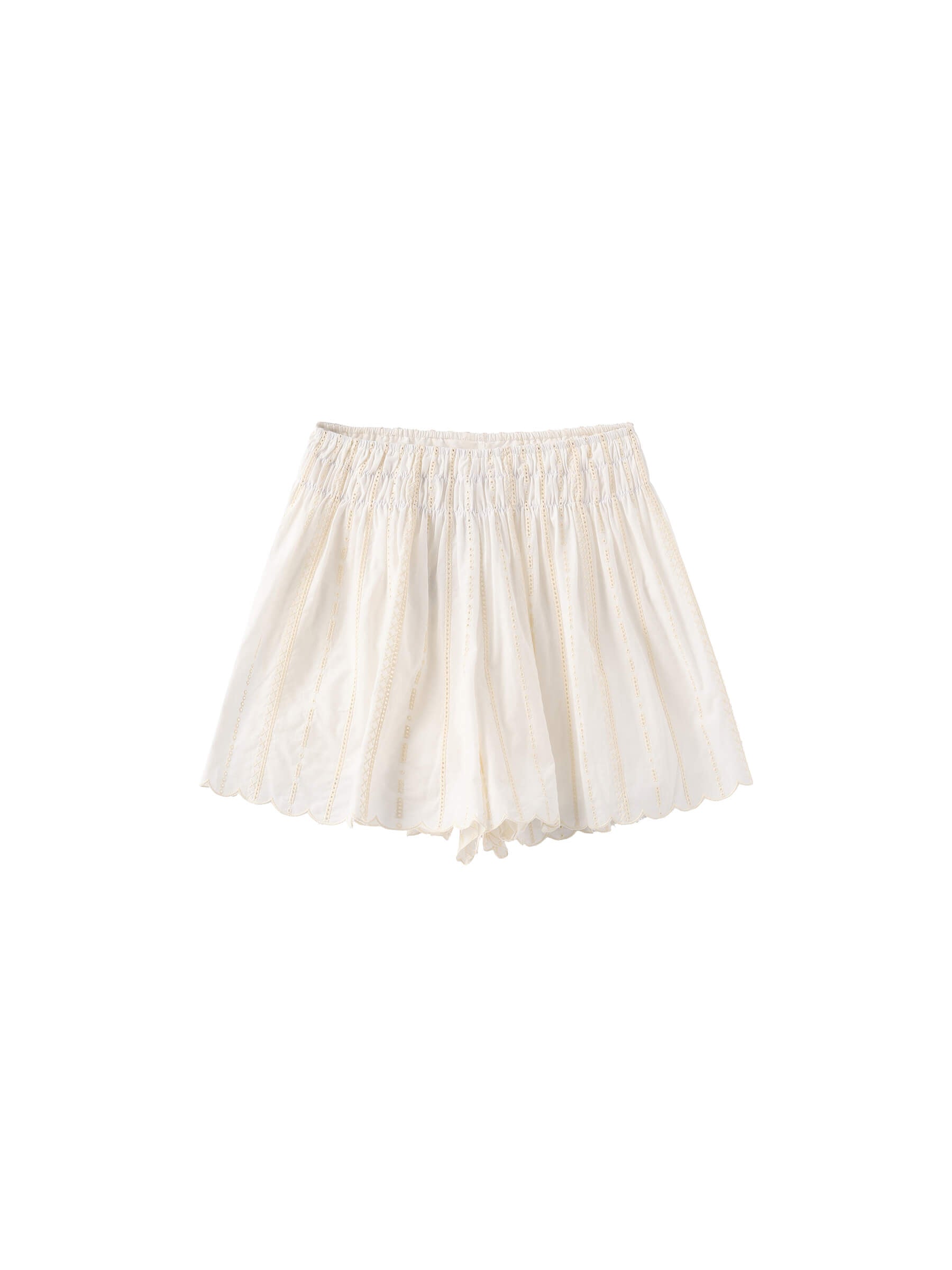 100% Cotton Lace-Trim Elasticated Mini Skirt-8