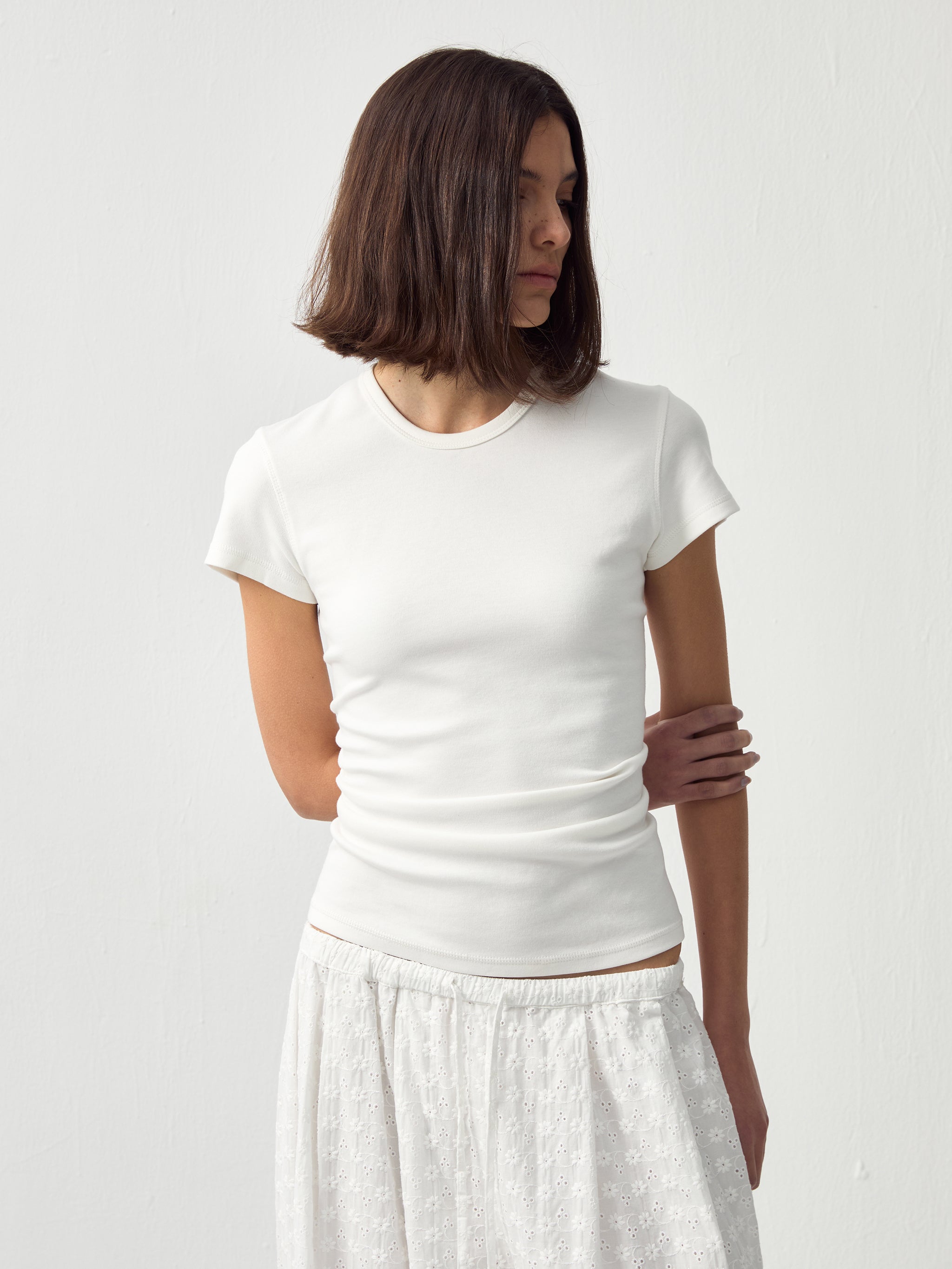 CUBIC Slim Cropped Crew Neck Top-7