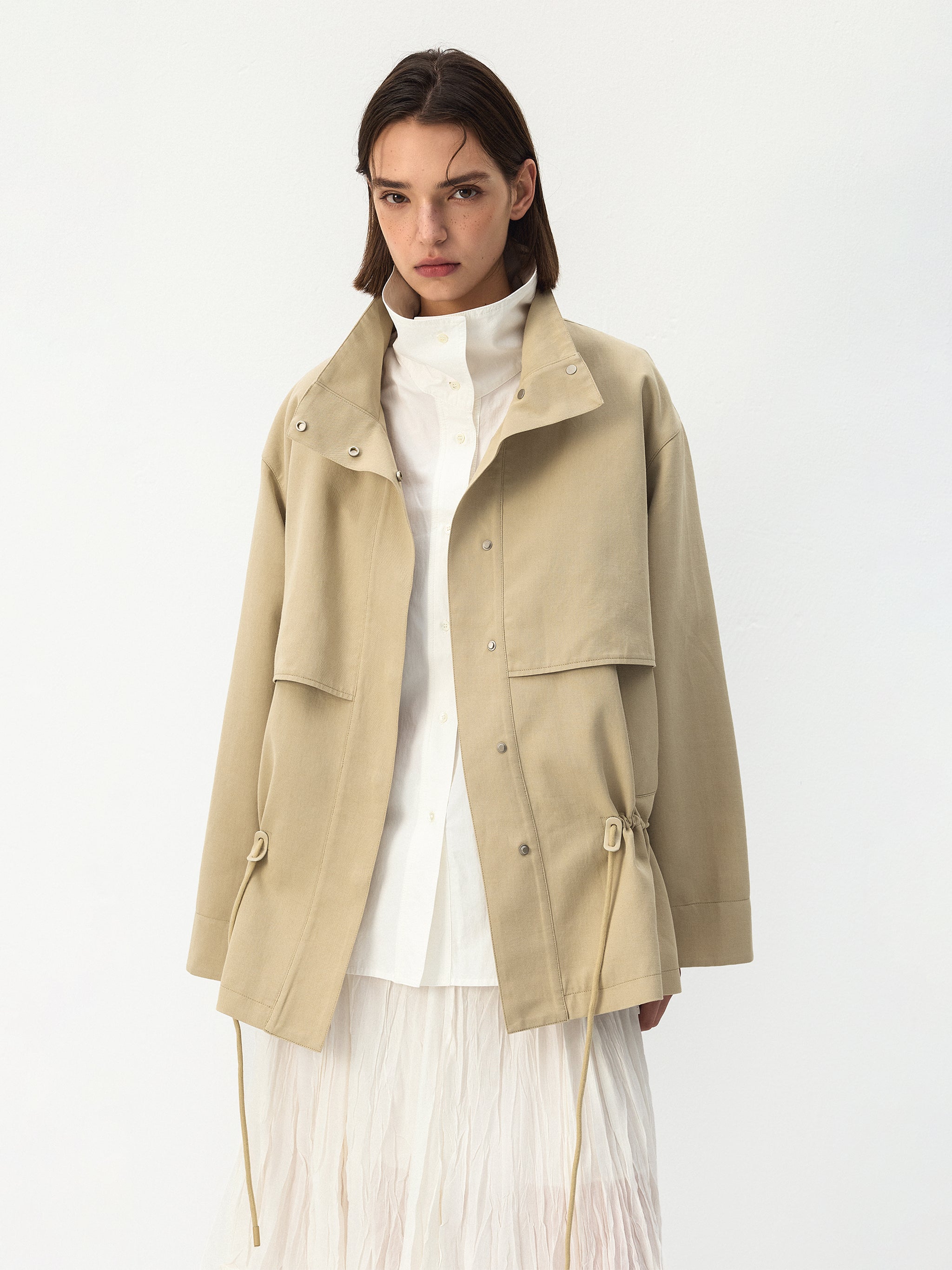 CUBIC Drawstring Cotton Field Jacket-7