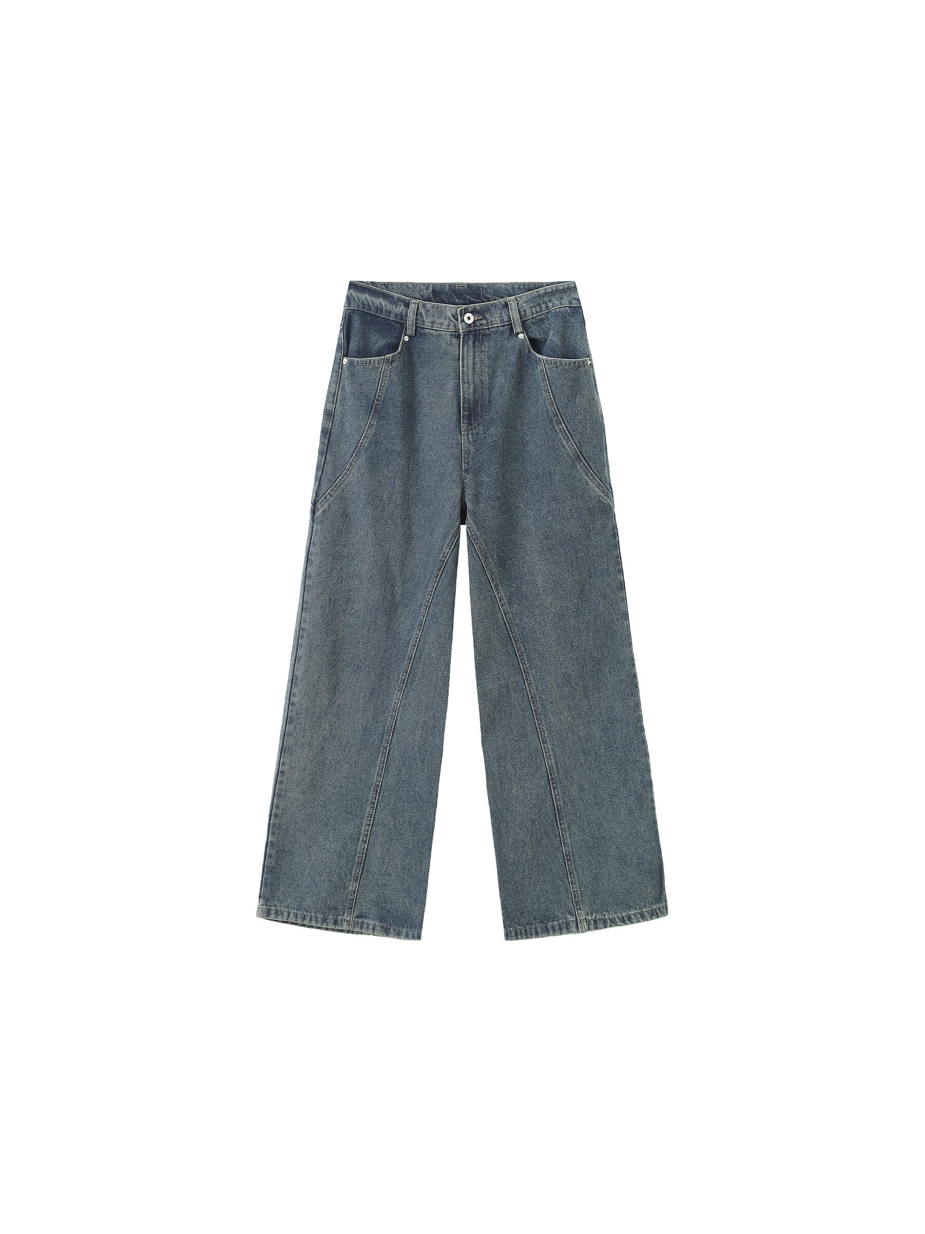 Cutaway Loose Straight Jeans-9