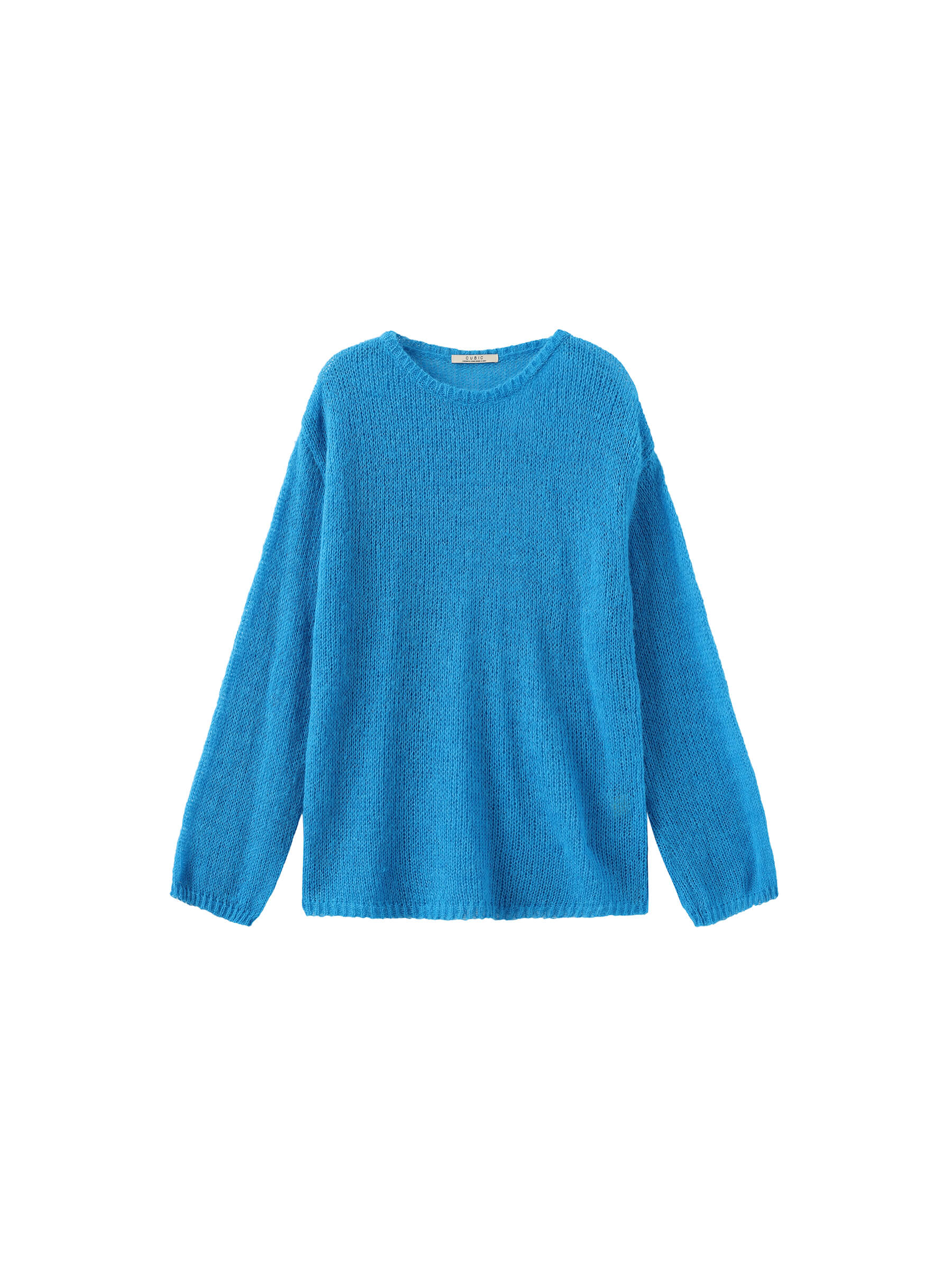 Blue Oversized Open-Knit Sweater-7