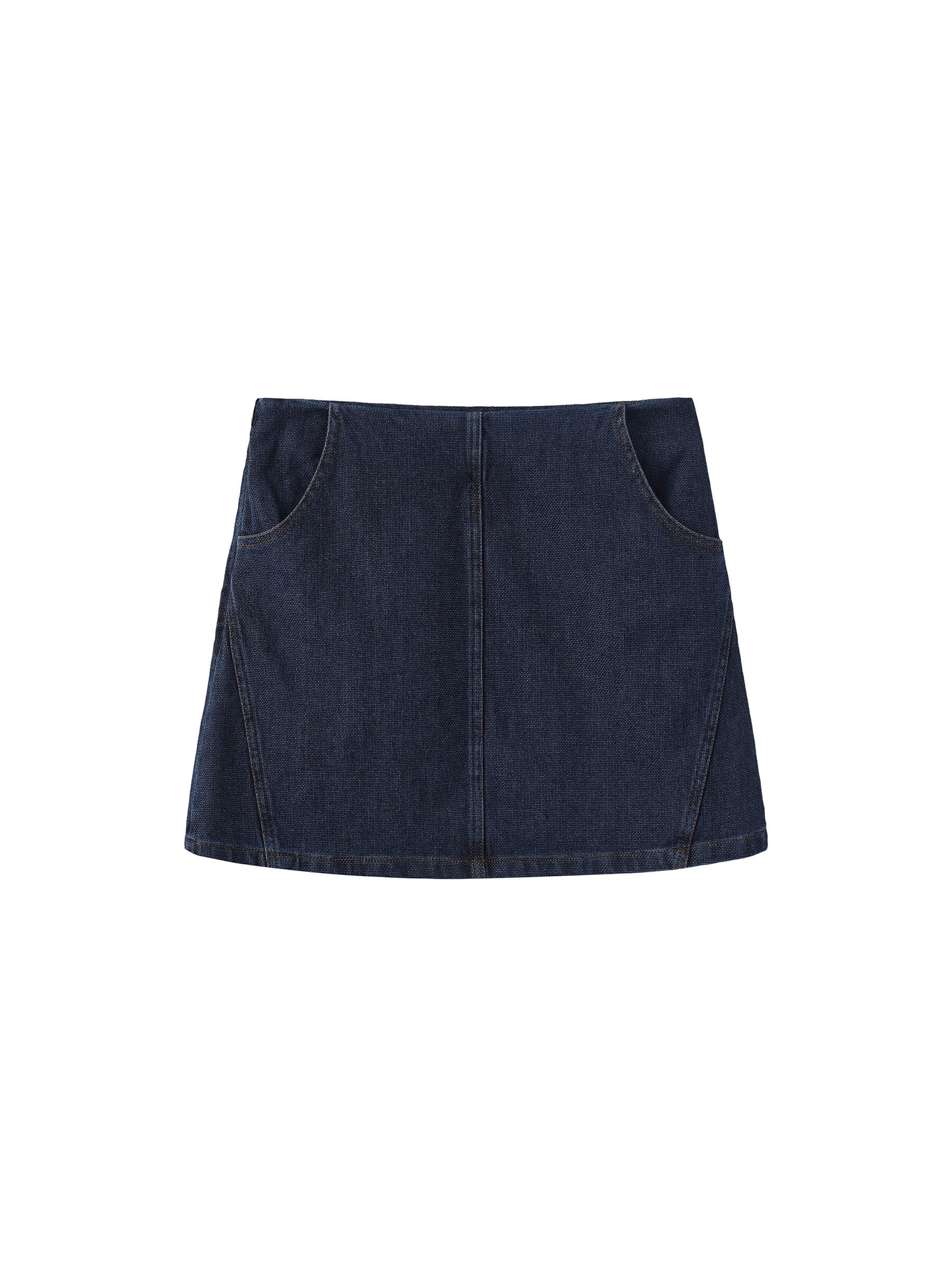 Retro A-line Denim Skirt without Waistband-8