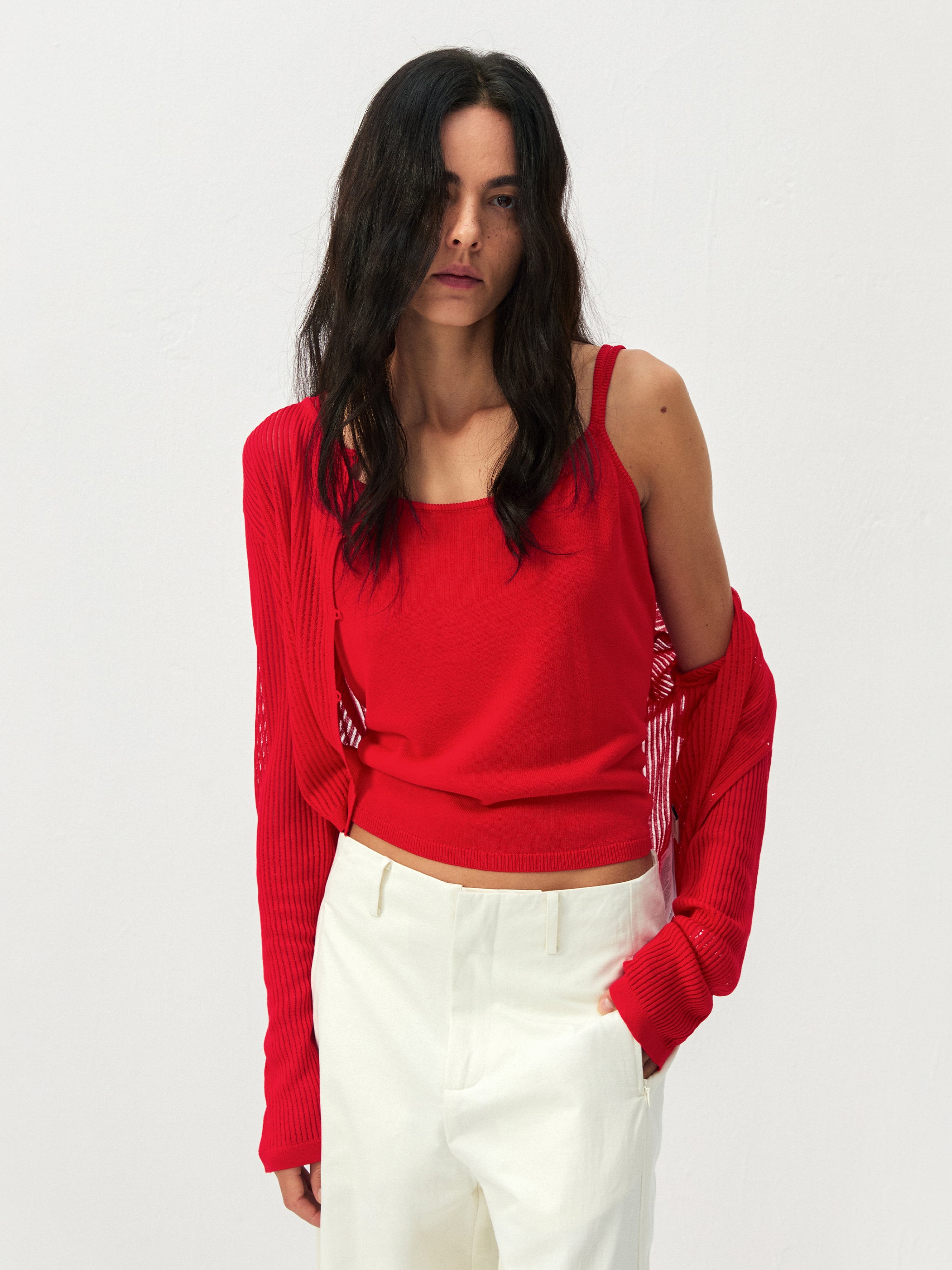 CUBIC Sheer Ribbed Knit Two-Piece Set-7