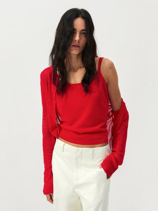 CUBIC Sheer Ribbed Knit Two-Piece Set