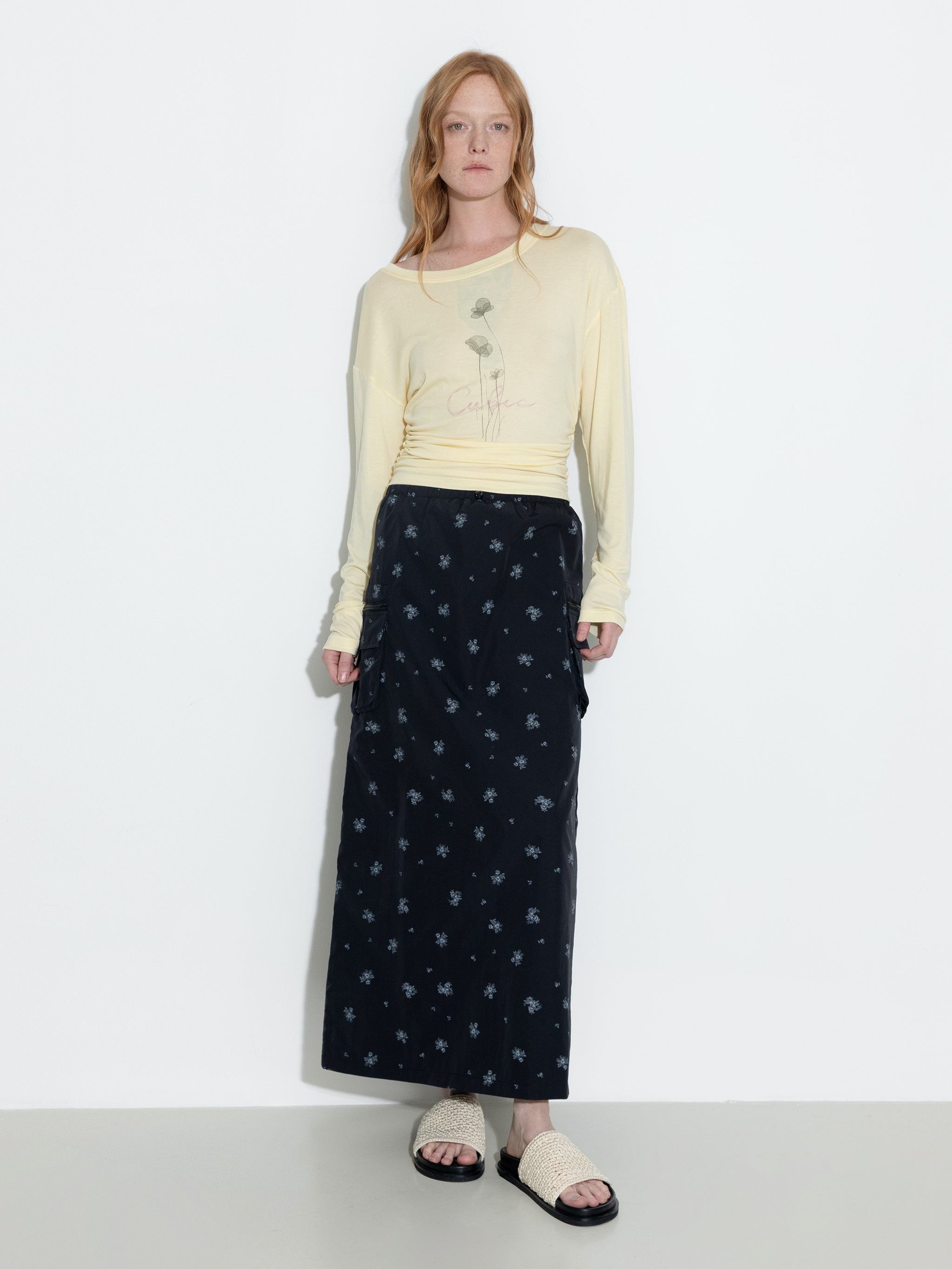 A-line Floral Skirt-7