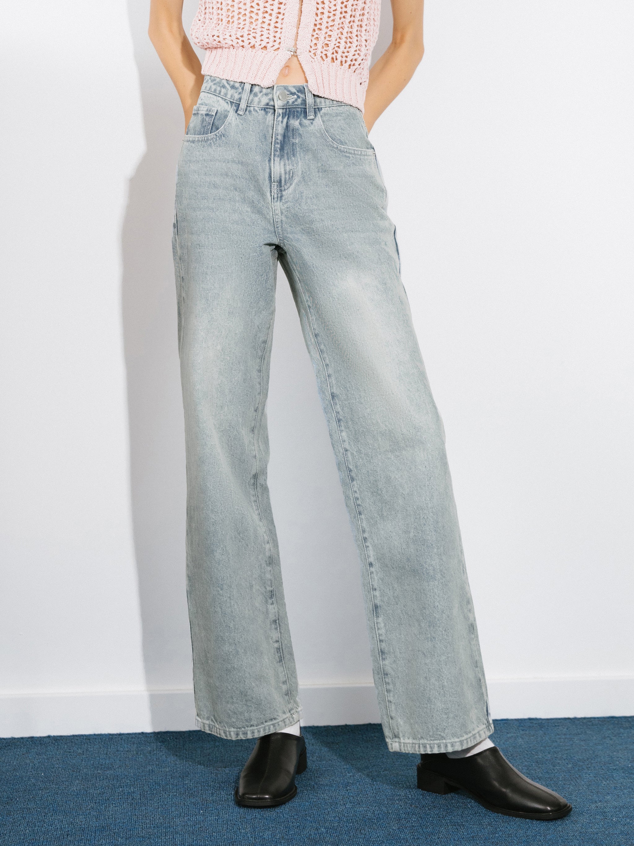 High Waisted Wide Leg Jeans-7