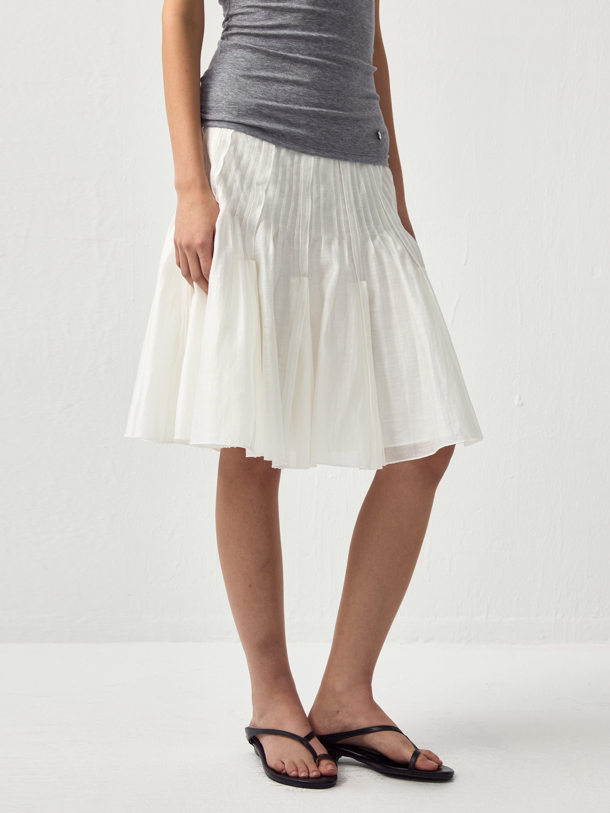 CUBIC Acetate Pleated Umbrella Skirt-7