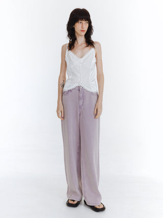 High Waist Loose Straight Washed Jeans
