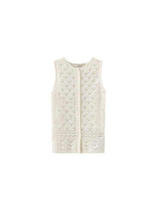 Hollow-Out Crochet Knit Sleeveless Top