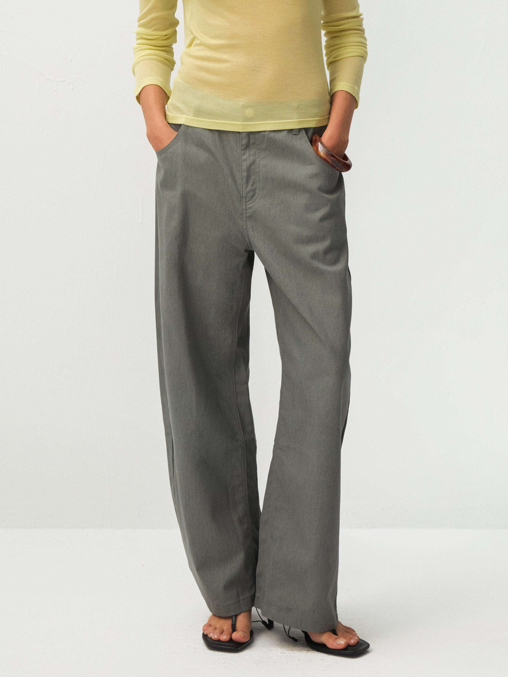 100% Cotton Draped Oversized Wide-Leg Casual Pants-7