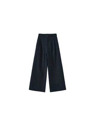 Vintage Polka Dot Wide-Leg Casual Pants