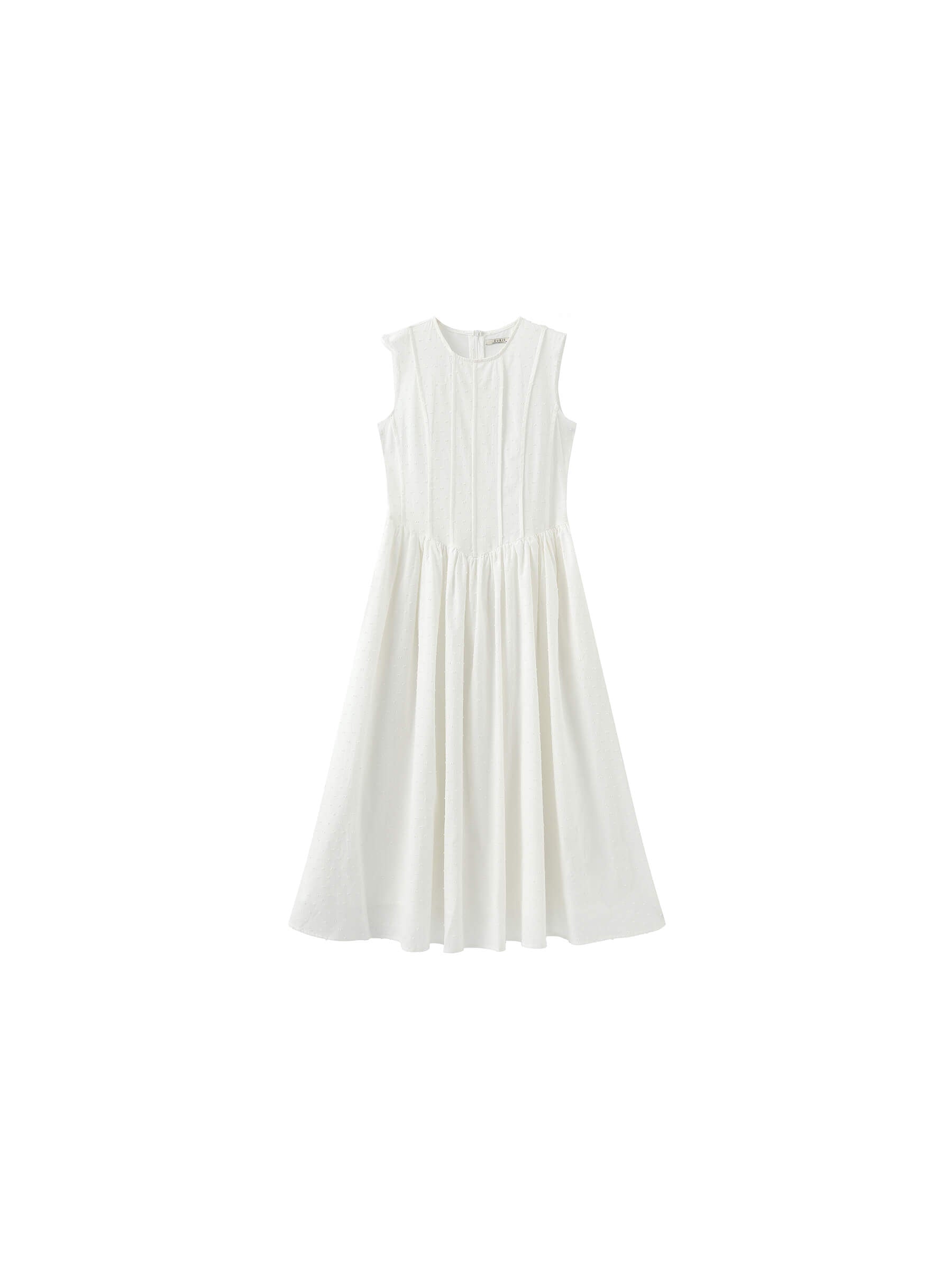 Pure Cotton Sleeveless White Dress-8