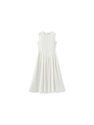 Pure Cotton Sleeveless White Dress