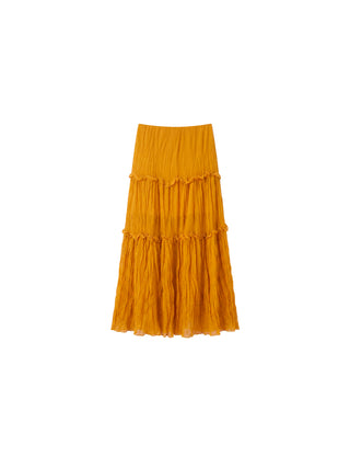 CUBIC Textured Tiered Ruffle Maxi Skirt