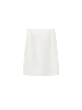 Double-Waist Straight Midi Skirt