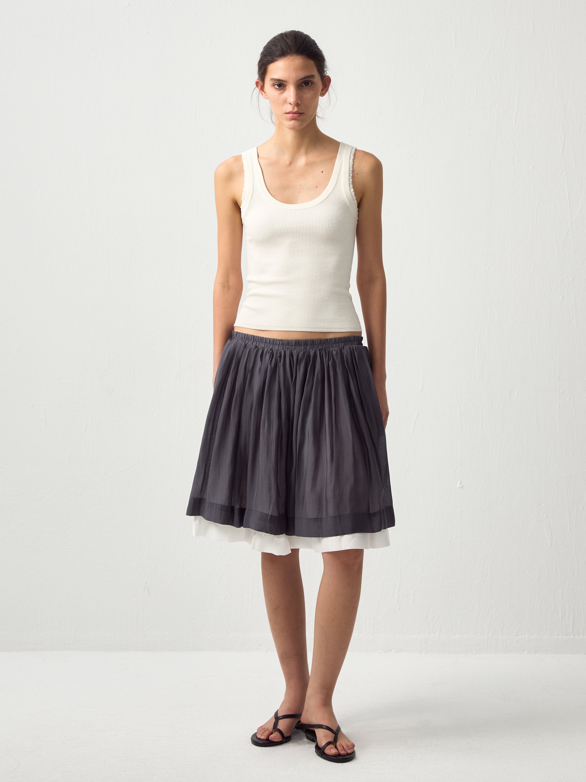 CUBIC Chic Lyocell Tiered Flare Skirt