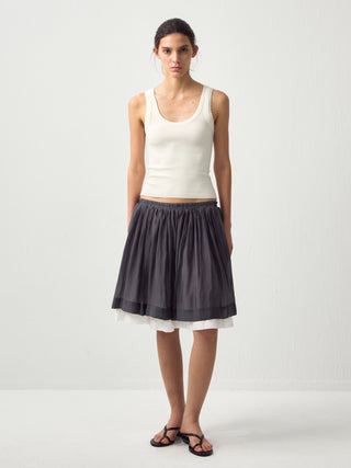 CUBIC Chic Lyocell Tiered Flare Skirt(Pre order: 30 days)
