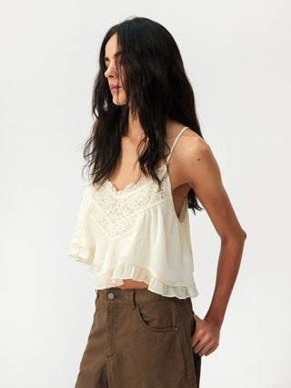 CUBIC Lyocell Lace Ruffled Camisole