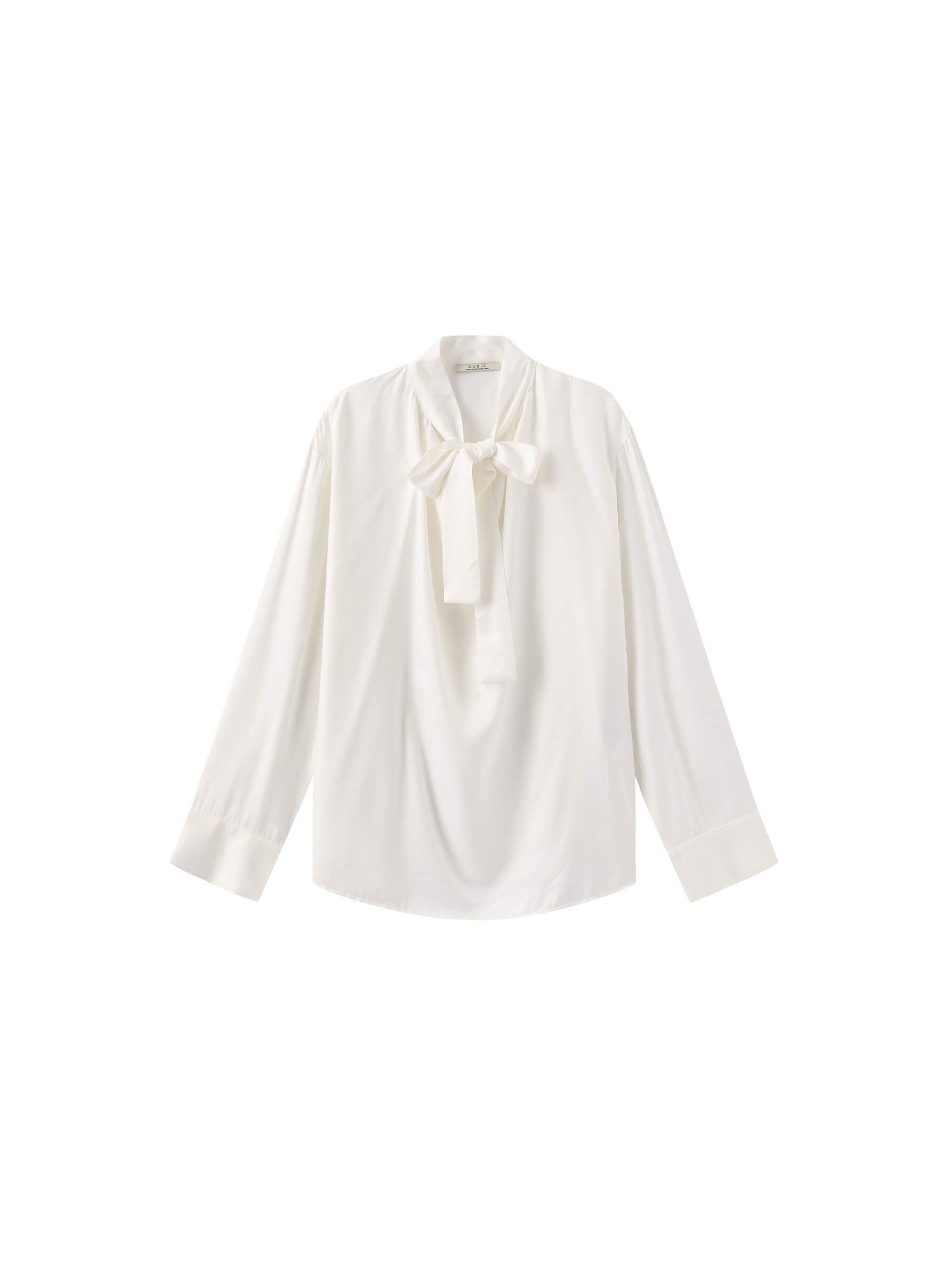 Oversize Satin Blouse with Tie-8