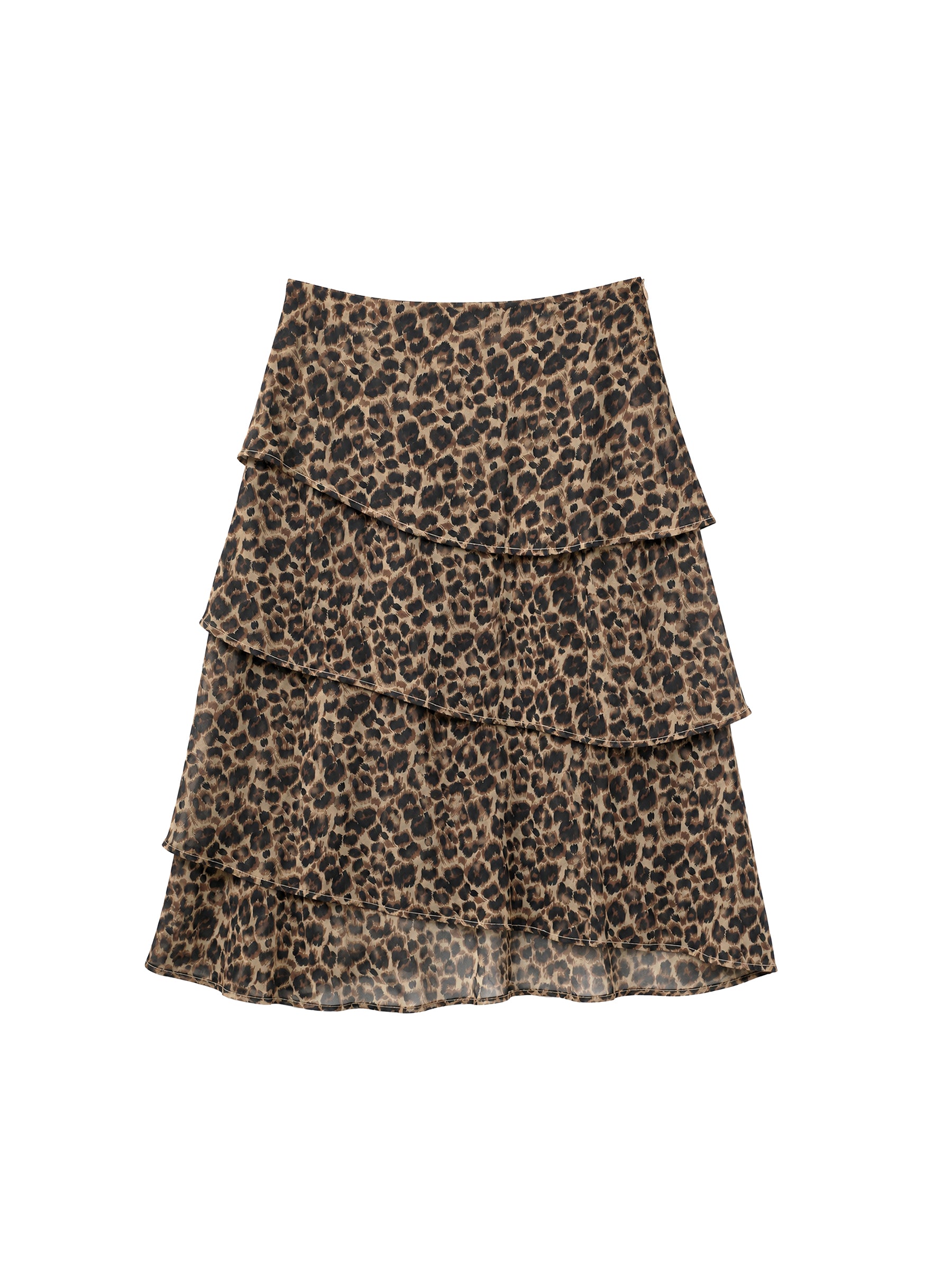 CUBIC Leopard Tiered Mini Skirt-7