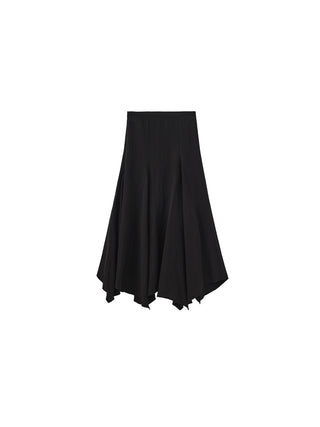 Vintage Lyocell Blend Asymmetric A-Line Midi Skirt