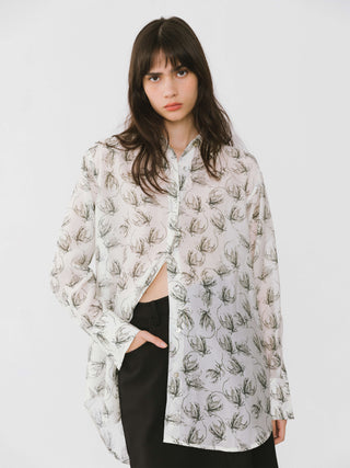 Loose Printed Sheer Shirt