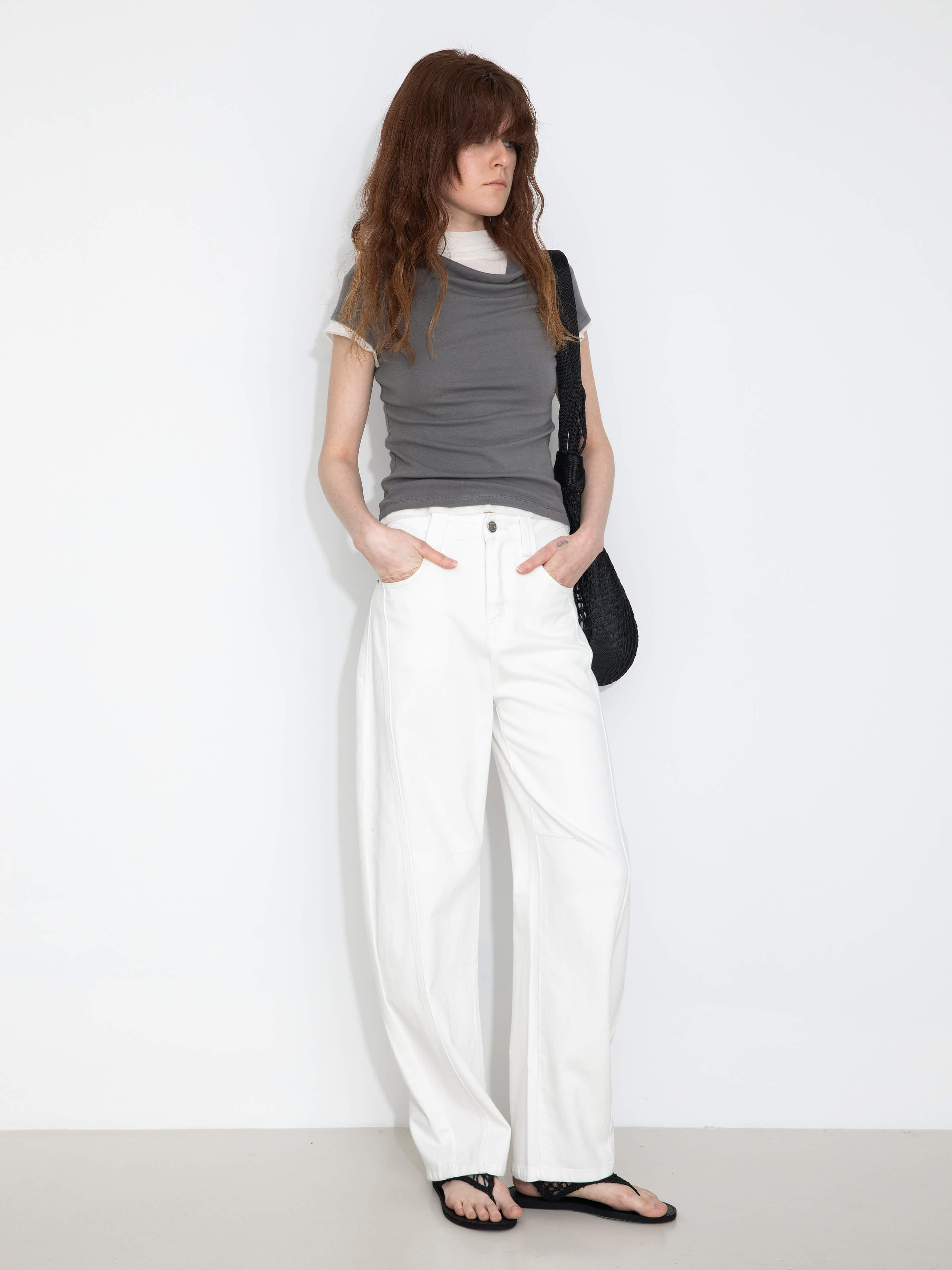 C by CUBIC Draped Neck Short-Sleeve T-Shirt-8