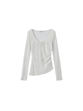 Retro Polka Dot Sheer Acetate Mesh Top