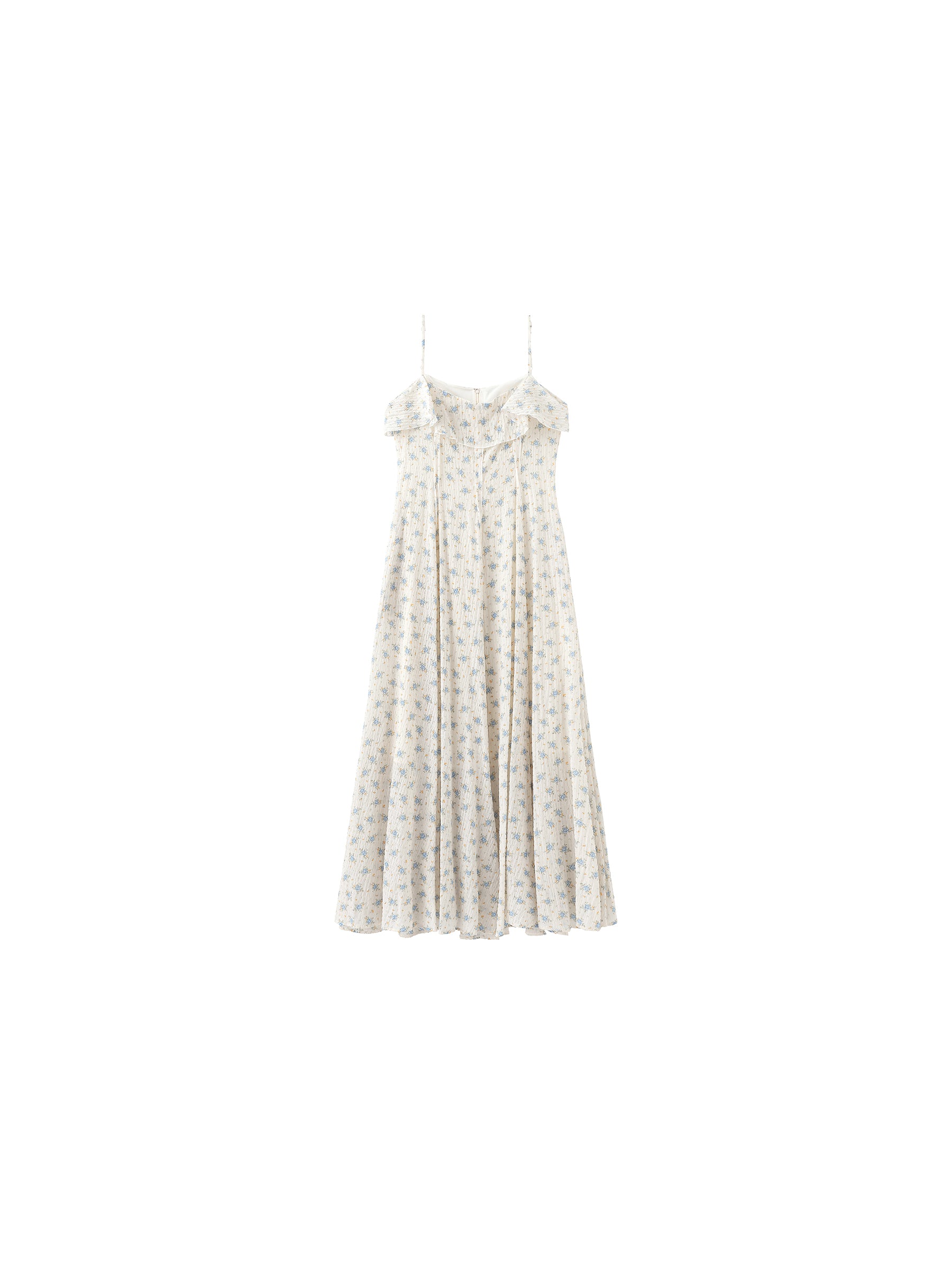 Waist Gathered Floral Sling Dress-8