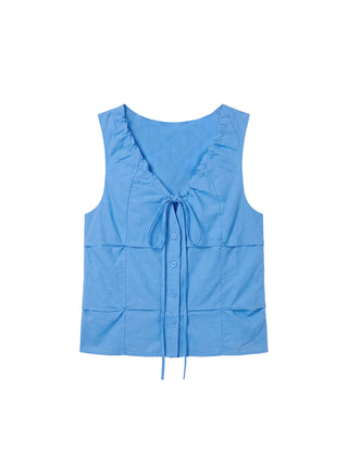 CUBIC Sleeveless Ruffle Tie-Front Top