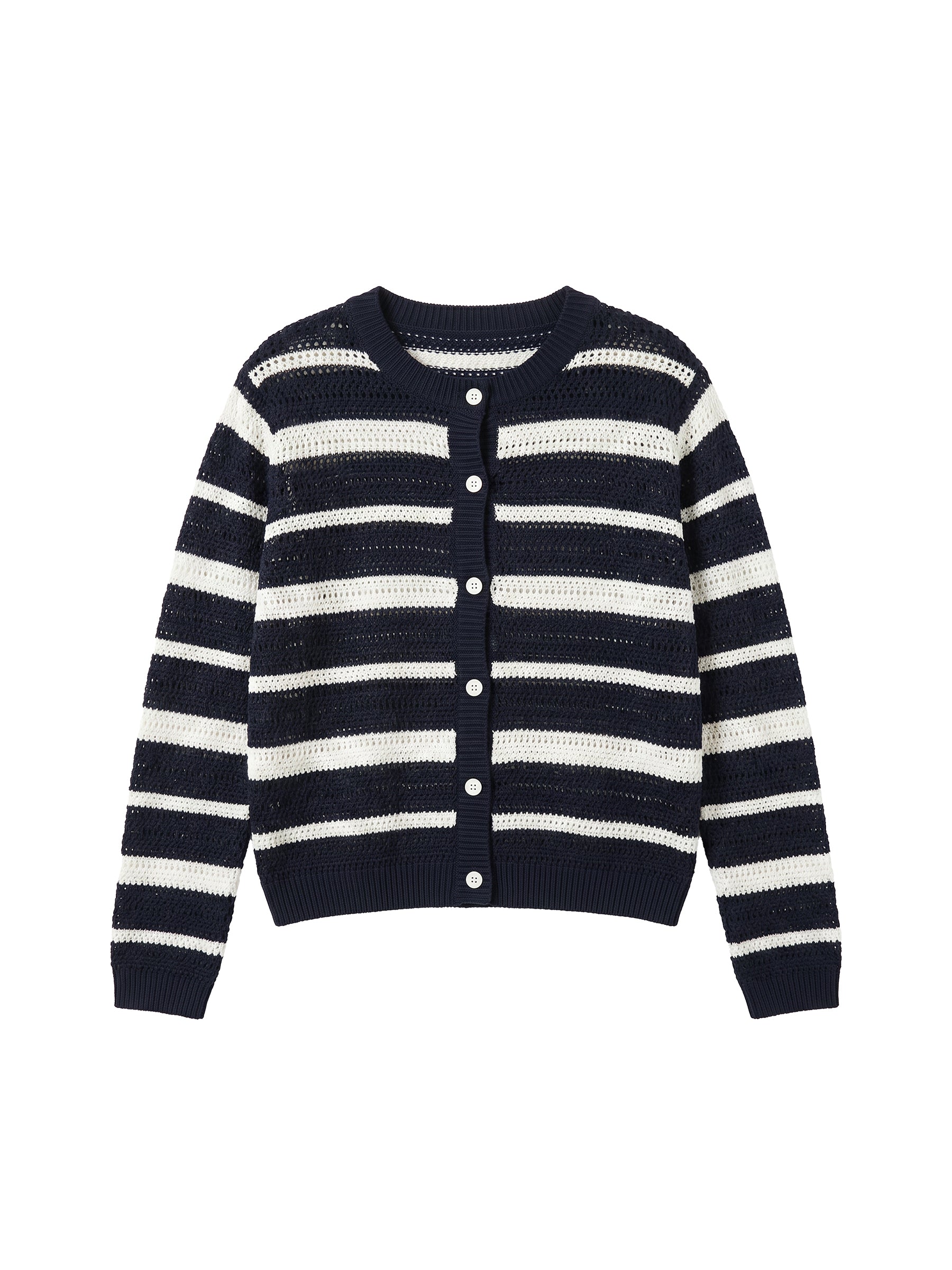 CUBIC Striped Button Knit Cardigan-7