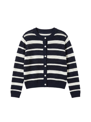 CUBIC Striped Button Knit Cardigan