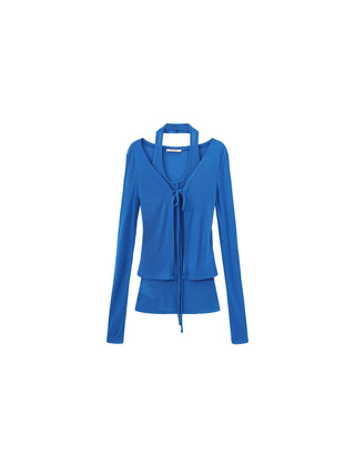 Lyocell-Blend Halter Knit Two-Piece Top