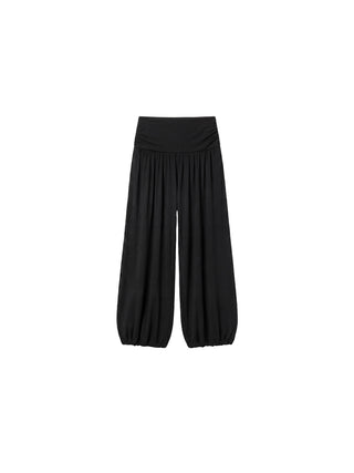CUBIC Fold-Over Waist Wide-Leg Harem Pants