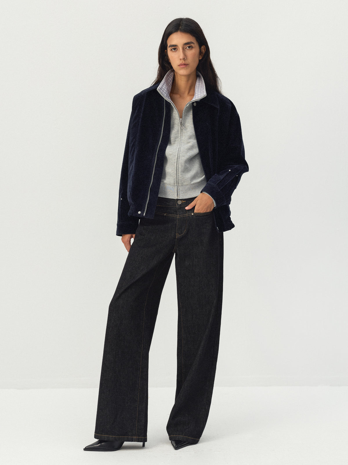 CUBIC Relaxed Zip-Up Blouson Jacket-7
