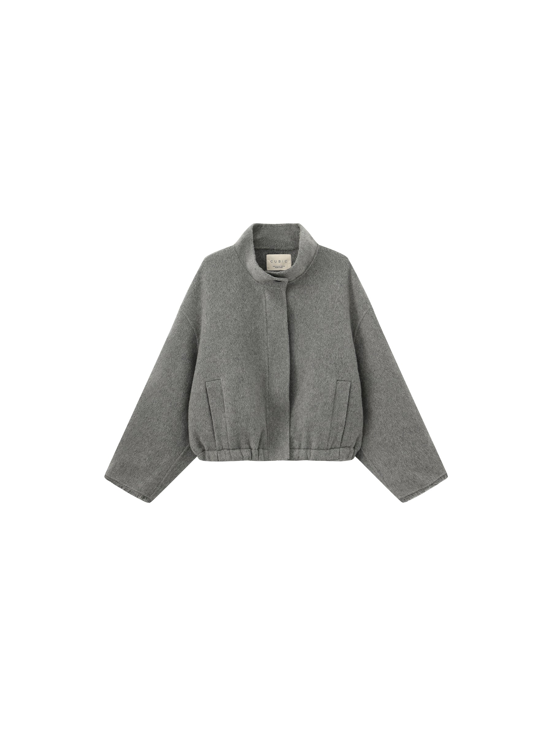 Cocoon Zip-Up Jacket with Raw Edge Cuffs-7