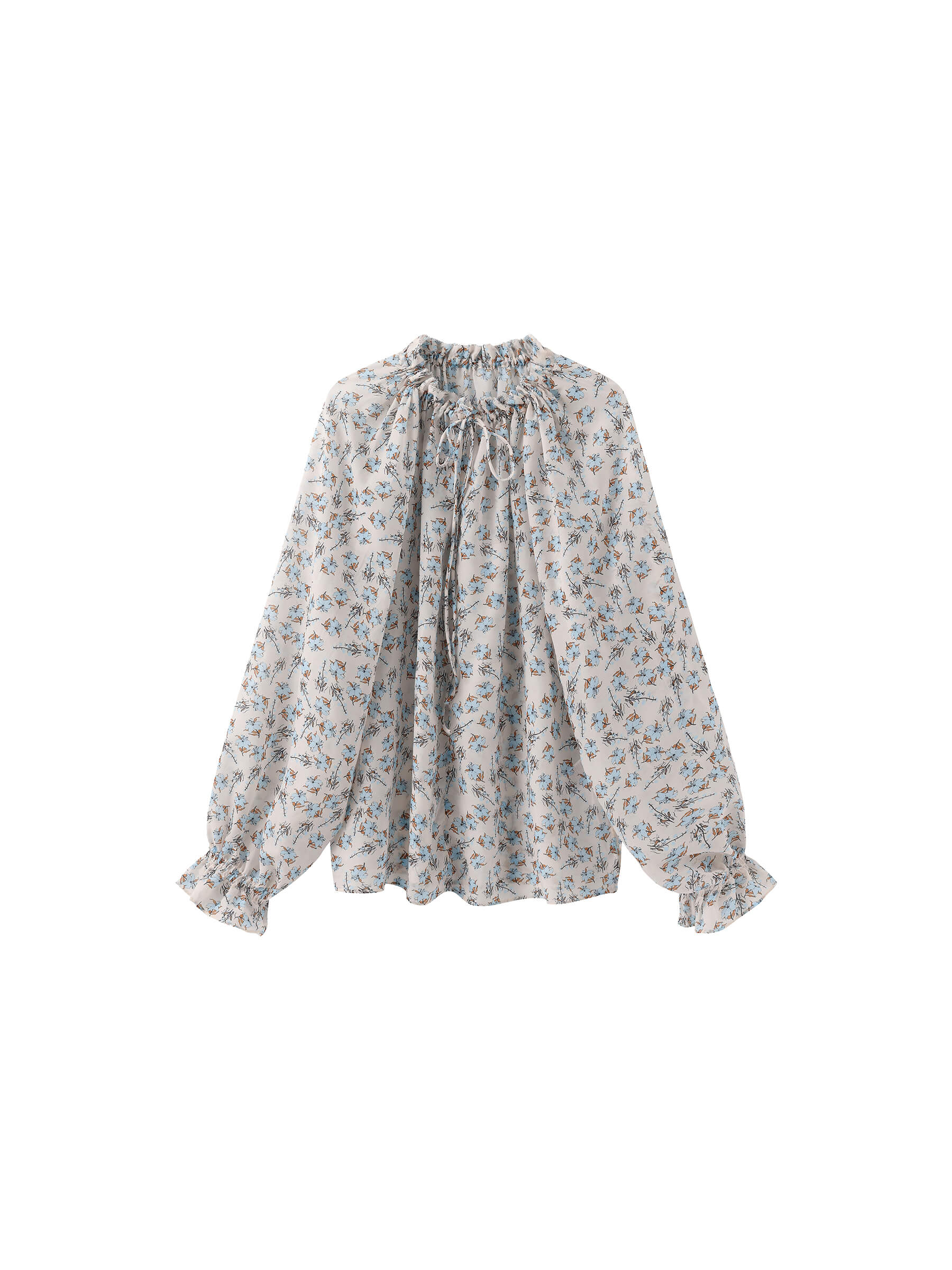 V-Neck Flowy Floral Blouse-8