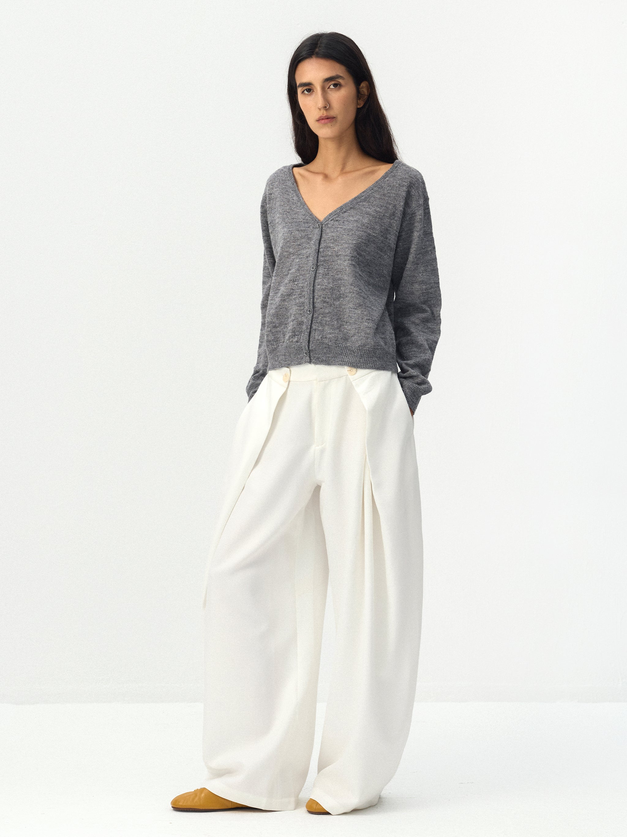 CUBIC Draped Wide Leg Trousers-7
