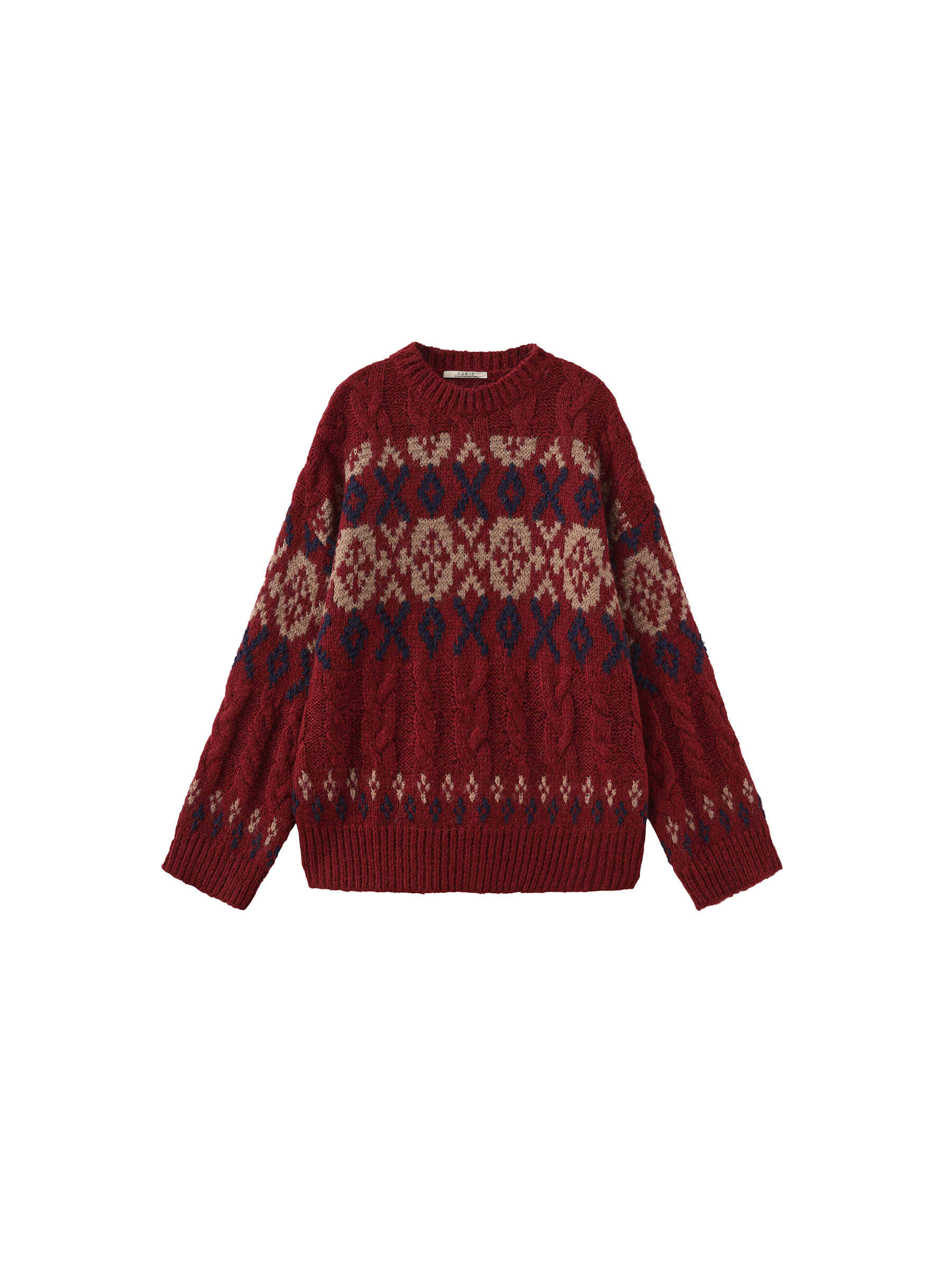 Mock Neck Boxy Knit Sweater-8
