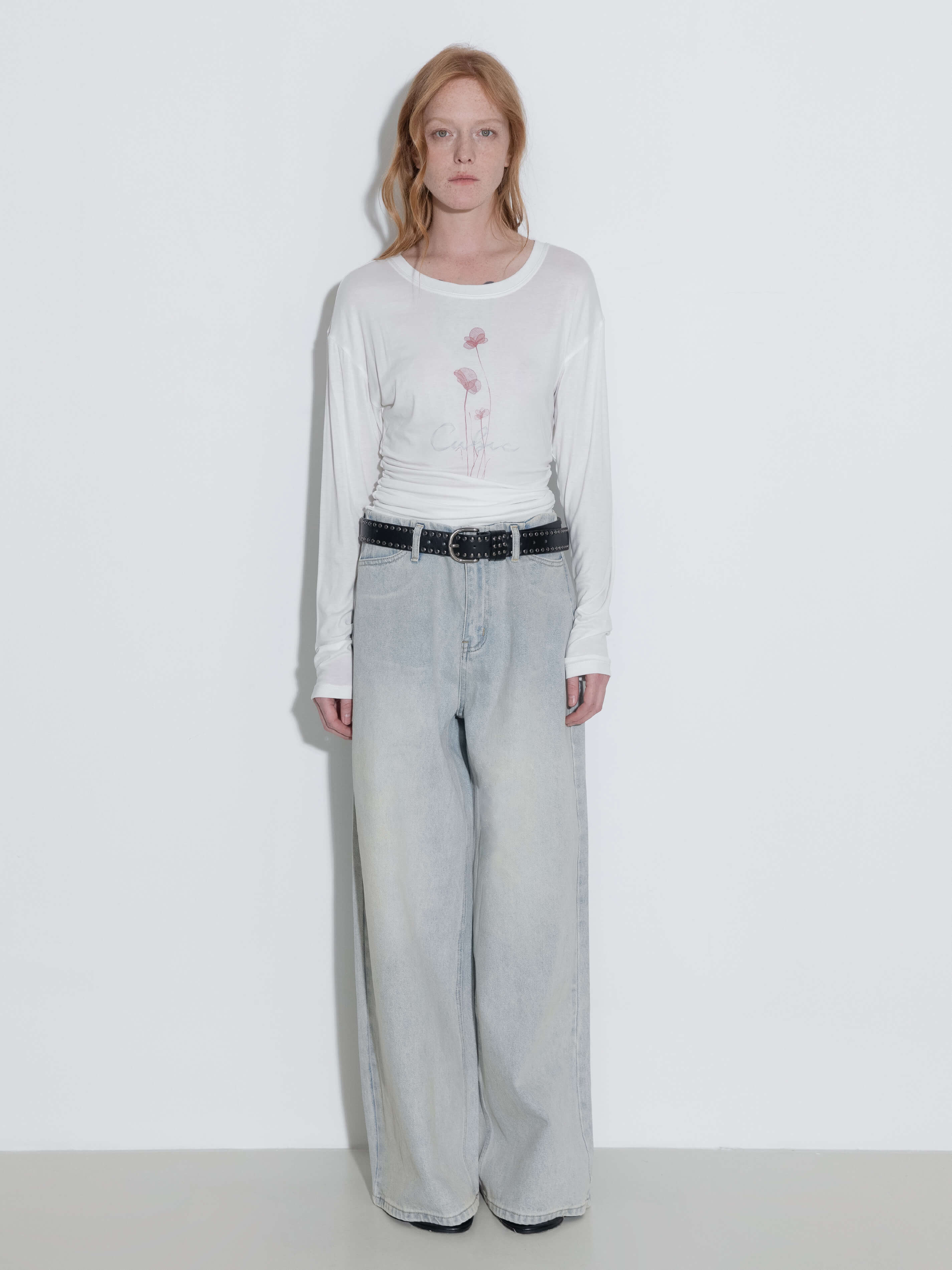 Printed Tencel Long Sleeve Top-8