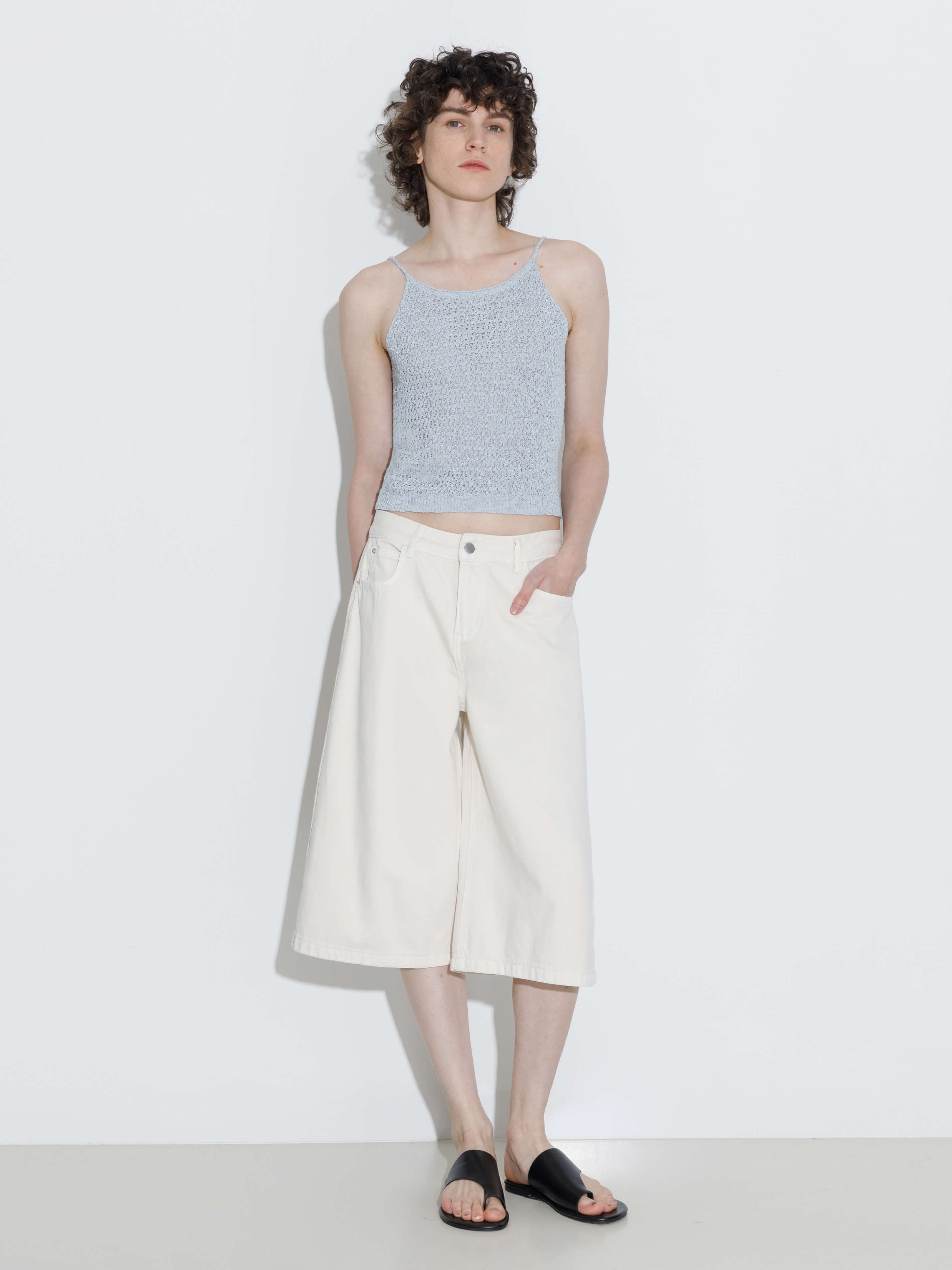 Thin Strap Ribbed Knit Vest-8